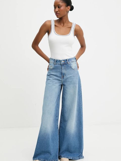 Answear.LAB jeansy bawełniane damskie kolor niebieski