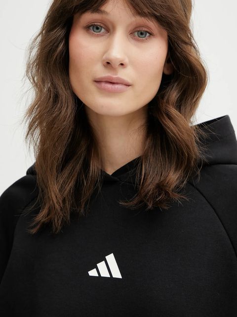 adidas bluza Stadium damska kolor czarny z kapturem gładka KB4955