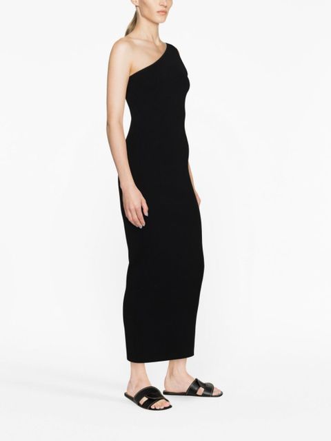 TOTEME one-shoulder ribbed-knit dress - Black