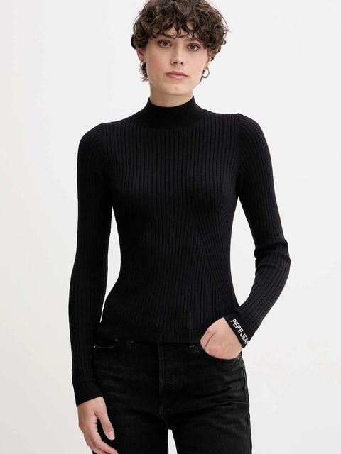 Pepe Jeans sweter damski kolor czarny lekki z półgolfem PL7000026 - zdjęcie produktu nr 1