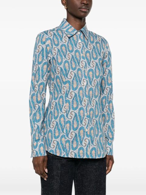 ETRO paisley collared shirt - Blue