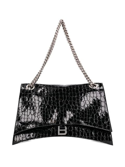 Balenciaga large Crush crocodile-effect shoulder bag - Black - zdjęcie produktu nr 1