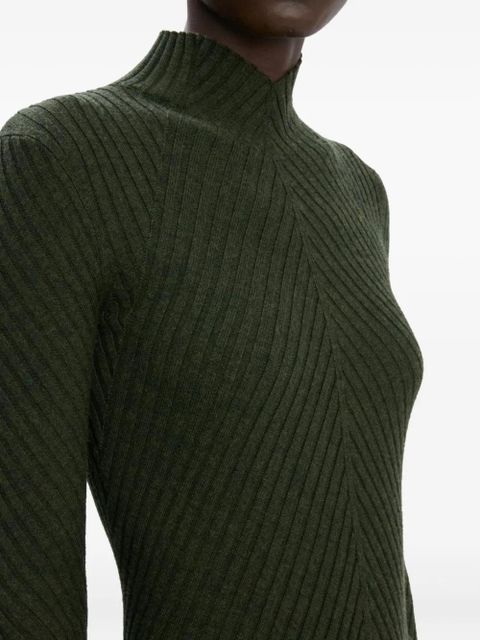 Victoria Beckham ribbed high-neck sweater - Green