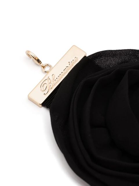 Blumarine satin-rose choker - Black