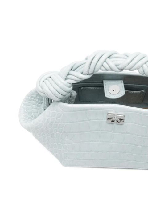 GANNI croco twisted bou mini satchel - Blue