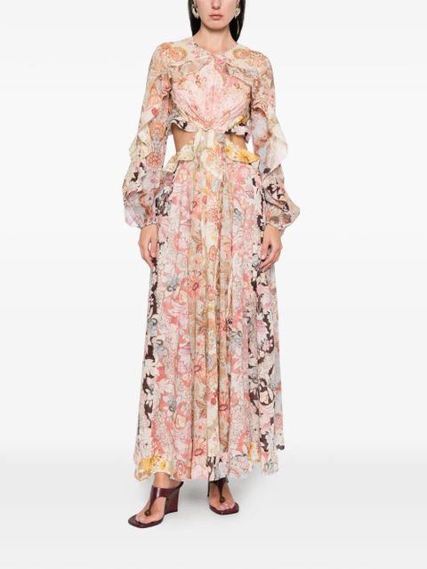 ZIMMERMANN Daylight Billow ruffled cutout-detail floral-print maxi dress - Pink - zdjęcie produktu nr 1