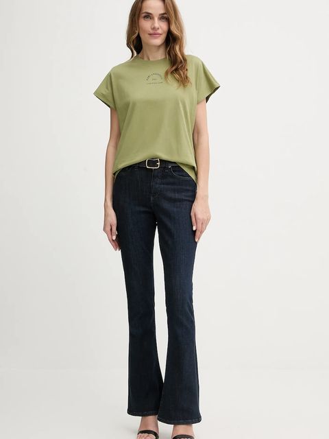 Karl Lagerfeld t-shirt bawełniany damski kolor zielony B1W17032