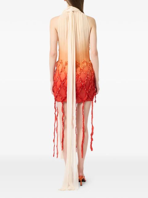 Blumarine rhombus-embellished dress - Neutrals