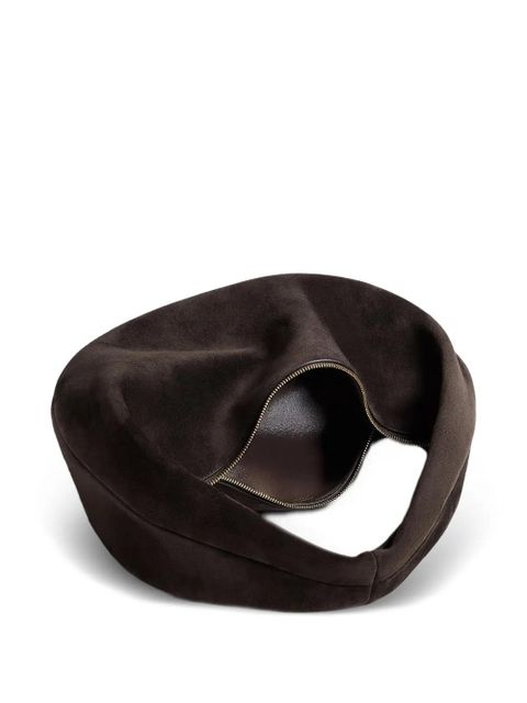 KHAITE medium Olivia zip calf-suede shoulder bag - Brown - zdjęcie produktu nr 2