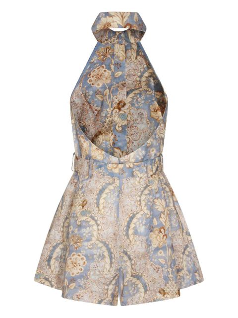 ZIMMERMANN halter-neck patterned playsuit - Blue - zdjęcie produktu nr 1