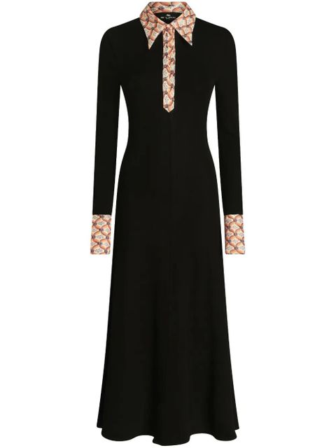 ETRO long-sleeved jersey midi dress - Black - zdjęcie produktu nr 1