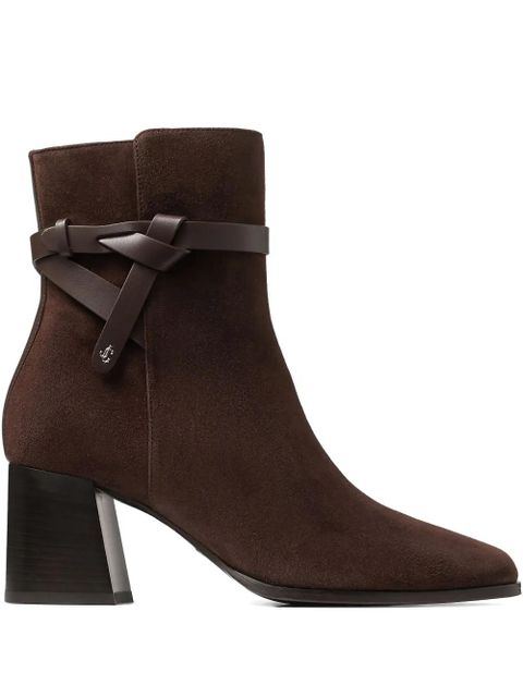 Jimmy Choo 60mm Lawton knotted-strap leather boots - Brown - zdjęcie produktu nr 1