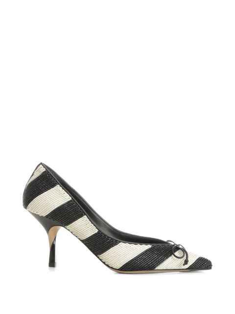 Jacquemus Tourni striped bow pumps - Black - zdjęcie produktu nr 1