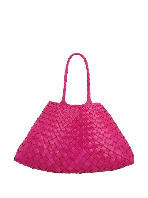 DRAGON DIFFUSION small Santa Croce woven shoulder bag - Pink - zdjęcie produktu nr 1