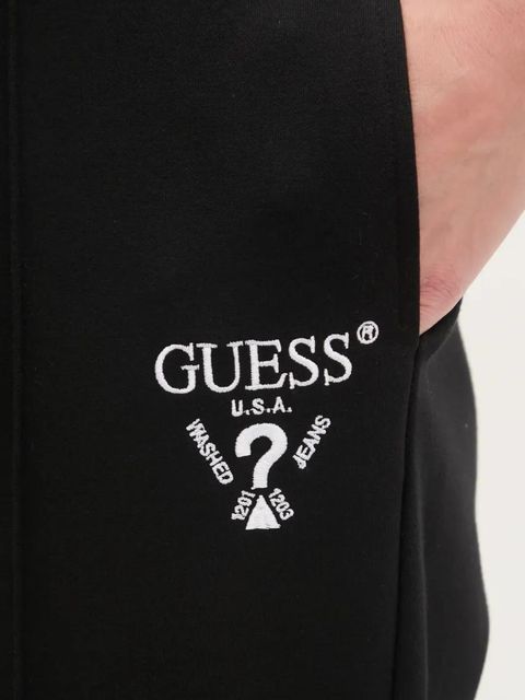 Guess spodnie dresowe ROBERTA kolor czarny z aplikacją V5RB13 KC3D2