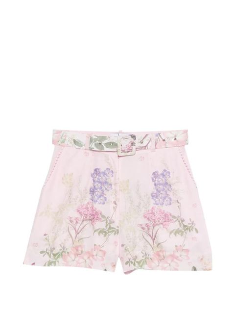 Charo Ruiz Ibiza floral-print belted shorts - Pink - zdjęcie produktu nr 1