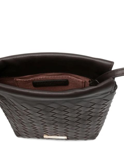 Aspinal Of London Hudson woven mini crossbody bag - Brown