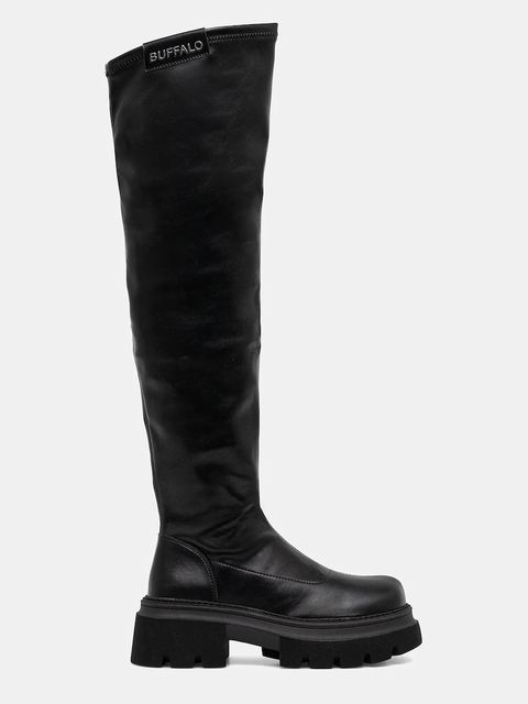 Buffalo kozaki Mave Overknee damskie kolor czarny na platformie 1270154-BLK - zdjęcie produktu nr 2