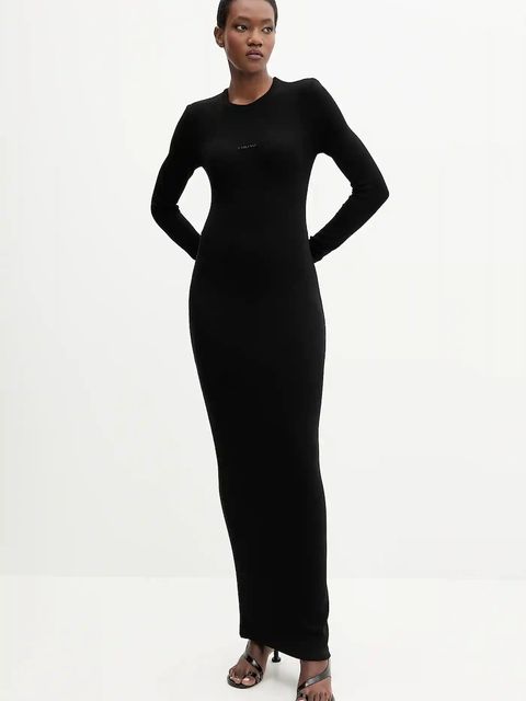 La Mania sukienka kolor czarny maxi dopasowana LEE