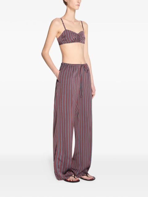 DRIES VAN NOTEN elasticated striped trousers - Grey