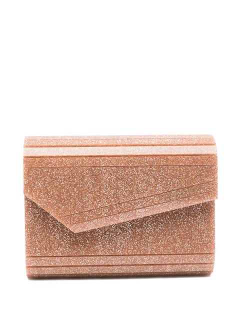 Jimmy Choo Candy glitter chain clutch bag - Pink