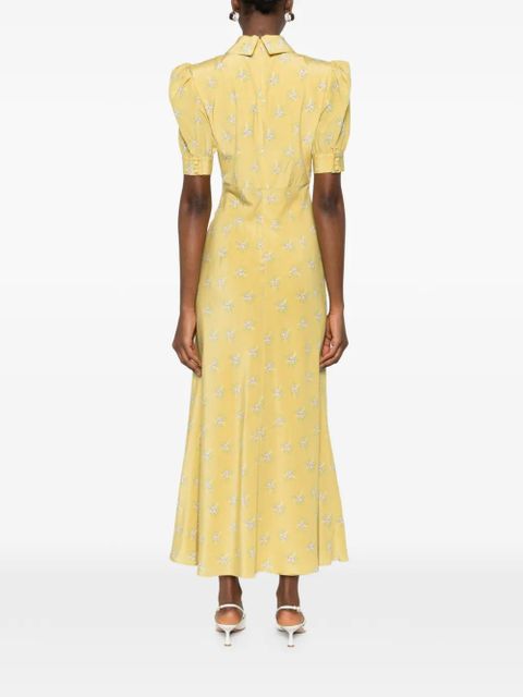 Alessandra Rich collared floral maxi dress - Yellow
