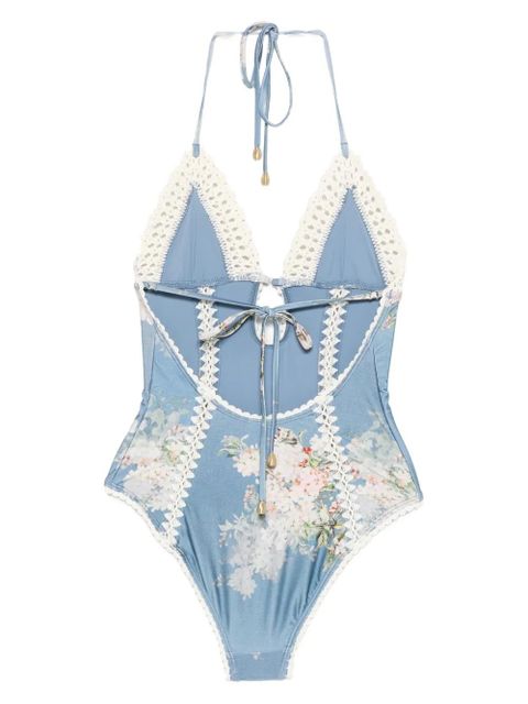ZIMMERMANN Cascadian crochet-detail swimsuit - Blue - zdjęcie produktu nr 2