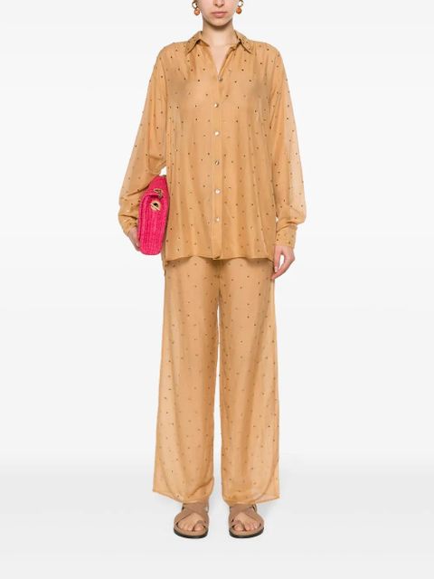 Oséree rhinestoned cotton blend shirt - Neutrals - zdjęcie produktu nr 2