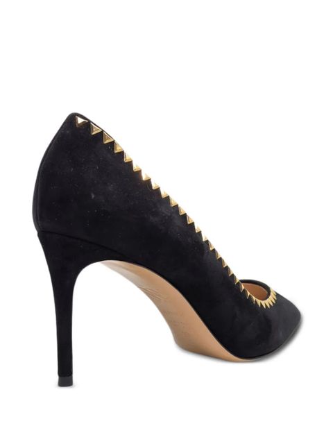 Casadei suede pointed-toe pumps - Black