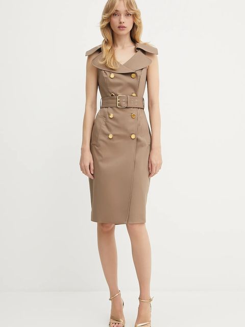 Marciano by Guess sukienka NADA kolor brązowy mini prosta 5YGK37 7311A - zdjęcie produktu nr 2