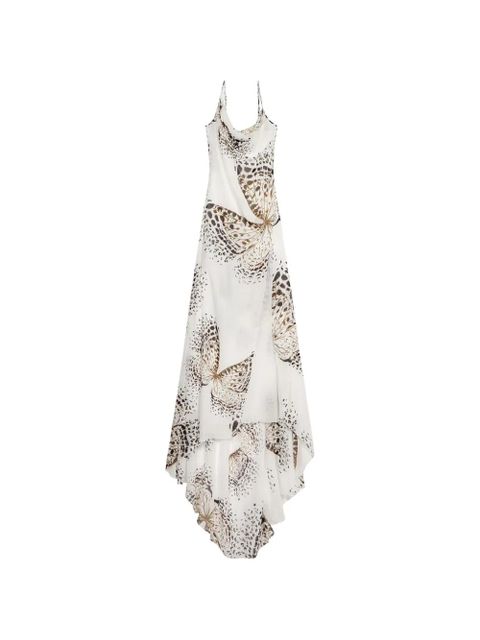Blumarine butterfly-print asymmetric dress - White - zdjęcie produktu nr 1