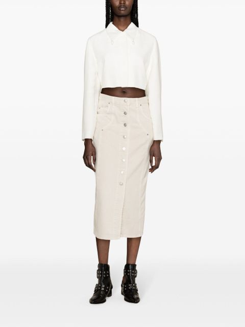 MARANT ÉTOILE Vandy denim midi skirt - Neutrals - zdjęcie produktu nr 2