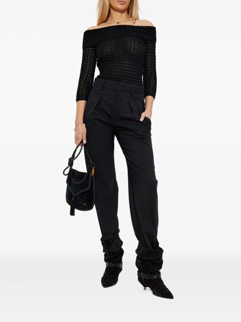 ISABEL MARANT off-shoulder knitted top - Black