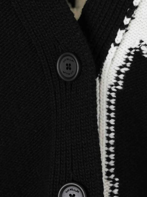Off-White intarsia-knit cardigan - Black
