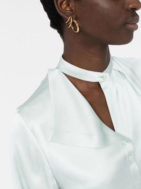 Jil Sander asymmetric silk blouse - Green