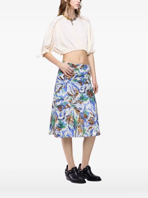 Rabanne puff-sleeve cropped top - Neutrals - zdjęcie produktu nr 1