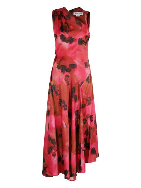 Victoria Beckham asymmetric floral print dress - Red - zdjęcie produktu nr 1