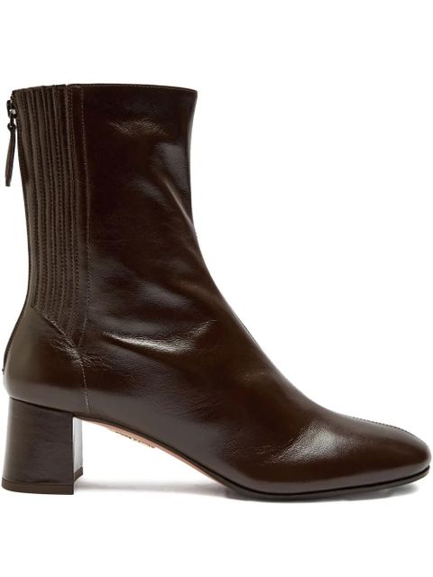 Aquazzura 50mm Saint Honore block-heel boots - Brown - zdjęcie produktu nr 1