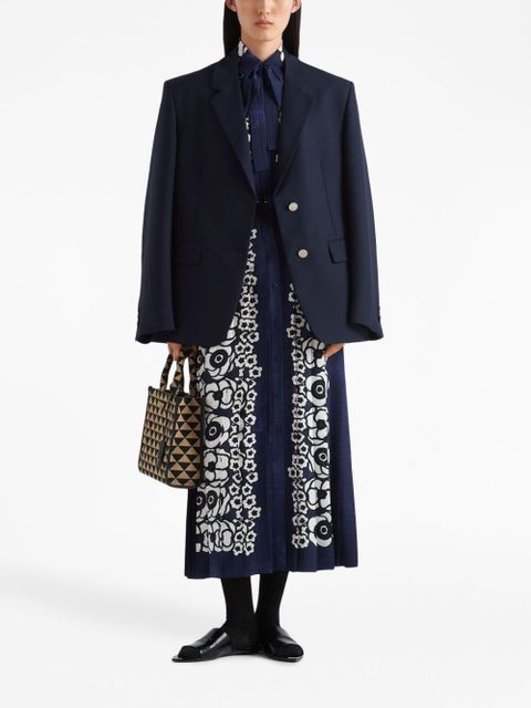 Prada single-breasted wool blazer - Blue - zdjęcie produktu nr 2