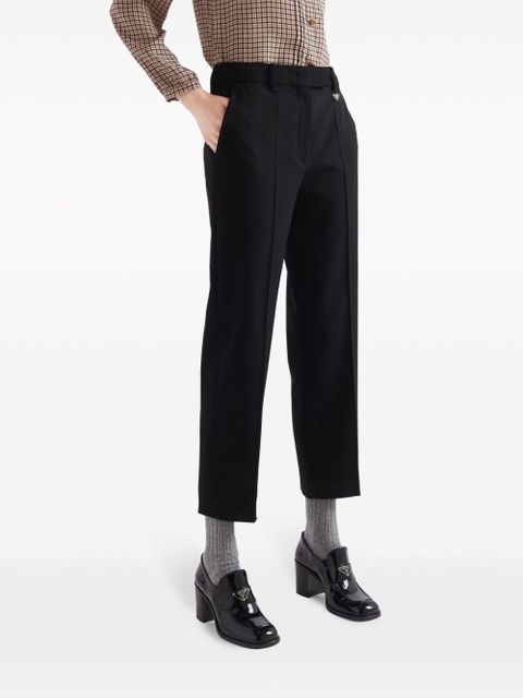 Prada grain-de-poudre cropped trousers - Black