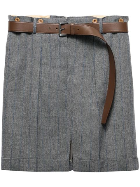 Prada pinstriped wool miniskirt - Grey - zdjęcie produktu nr 1