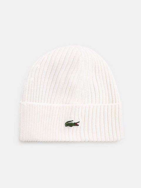 Lacoste czapka wełniana kolor biały wełniana - zdjęcie produktu nr 1