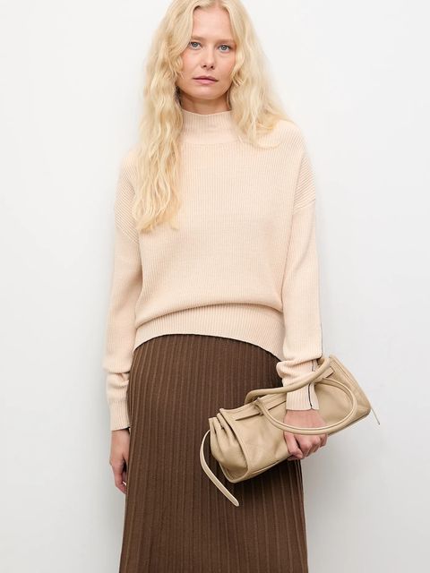 Answear.LAB sweter z kaszmirem damskie kolor beżowy z półgolfem - zdjęcie produktu nr 2