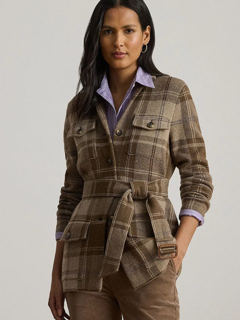 Lauren Ralph Lauren marynarka kolor brązowy jednorzędowa wzorzysta 200979709 - zdjęcie produktu nr 1