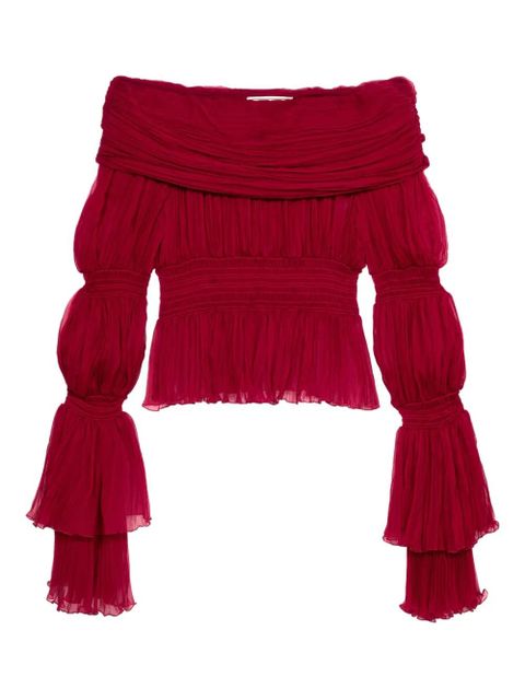 Blumarine pleated top - Red - zdjęcie produktu nr 1