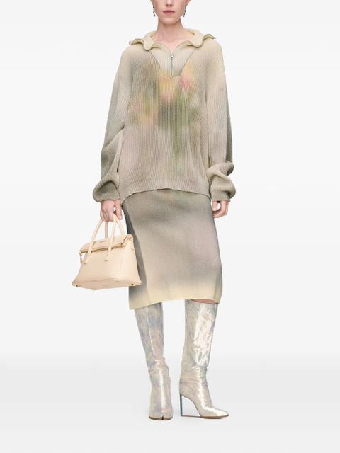 Maison Margiela floral zip knit sweater - Neutrals - zdjęcie produktu nr 2