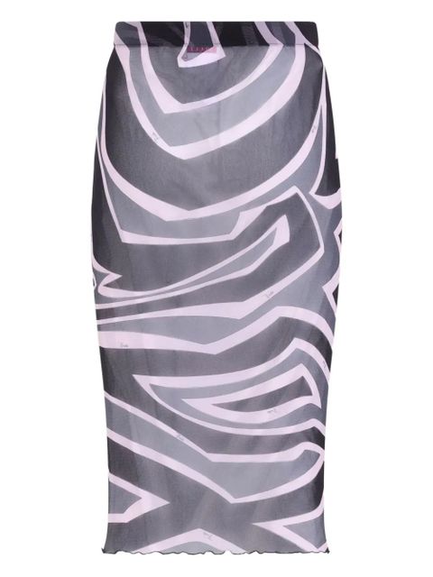 PUCCI swirl-print mesh skirt - Black - zdjęcie produktu nr 2