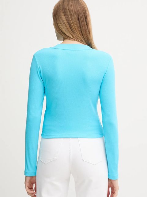 Calvin Klein Jeans longsleeve kolor turkusowy LV047A803G