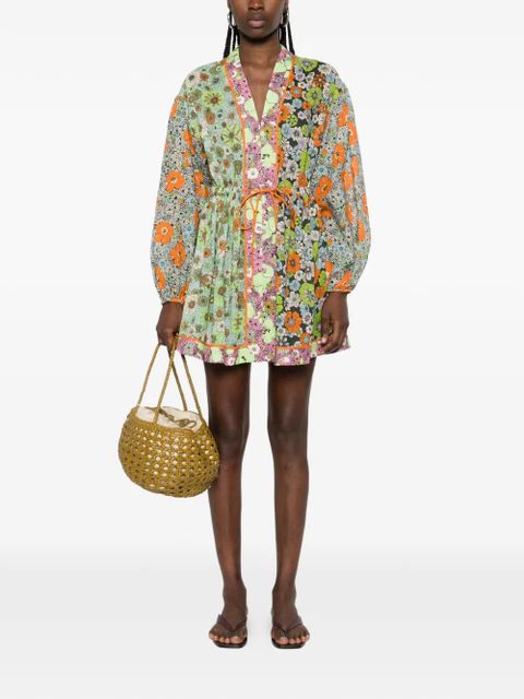 ALEMAIS mini floral print tie dress - Green - zdjęcie produktu nr 2