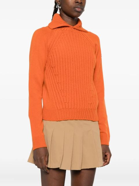 Moncler cable-knit turtleneck sweater - Orange